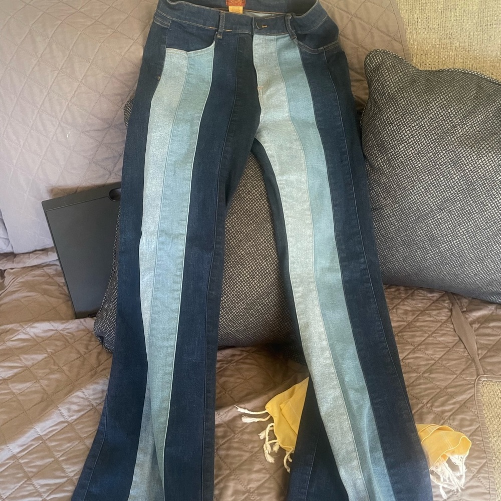 Scully multi-tone flare leg jeans